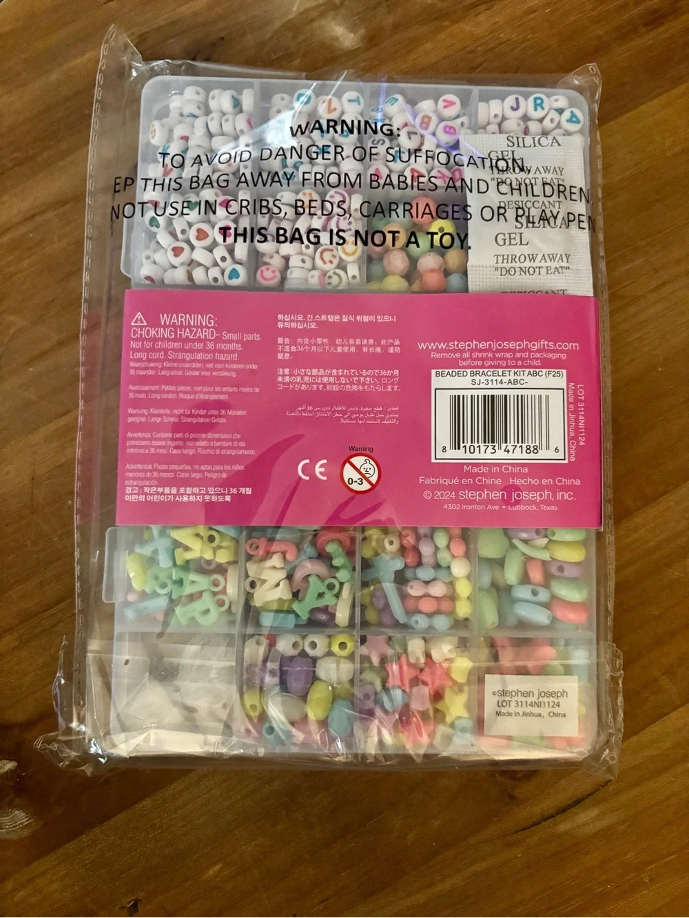 Stephen Joseph Beaded Bracelet Making Kit - colorful, A,B,C’s, Shapes & More!